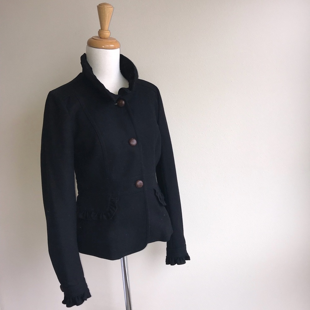 J. Crew Factory Ruffle Wool Jacket - Picture 3 of 7